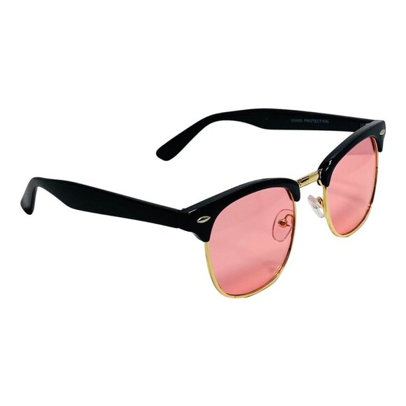 6095 | Pink Lens Browline Sunglasses - Picture 2 of 5